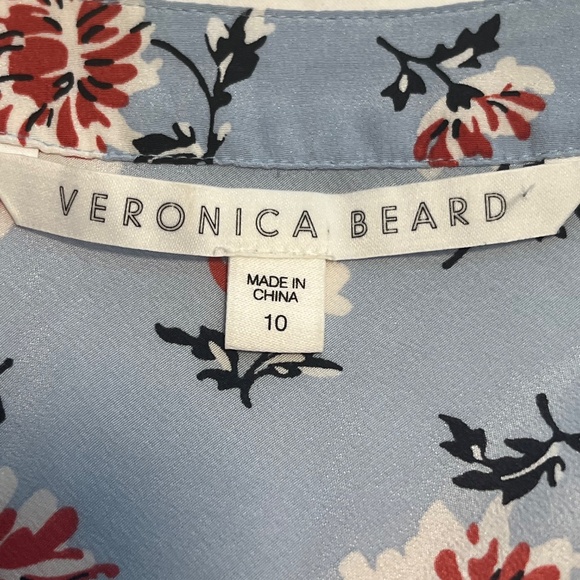 Veronica Beard Women”s Blue & Pink Rowe Floral LS Dress Size 10 - Picture 7 of 13
